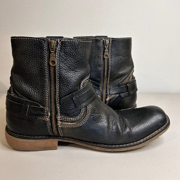 Roan by Bed Stu Men's Boot with Zip Size 11 Black Barcelona Rust - Picture 7 of 16